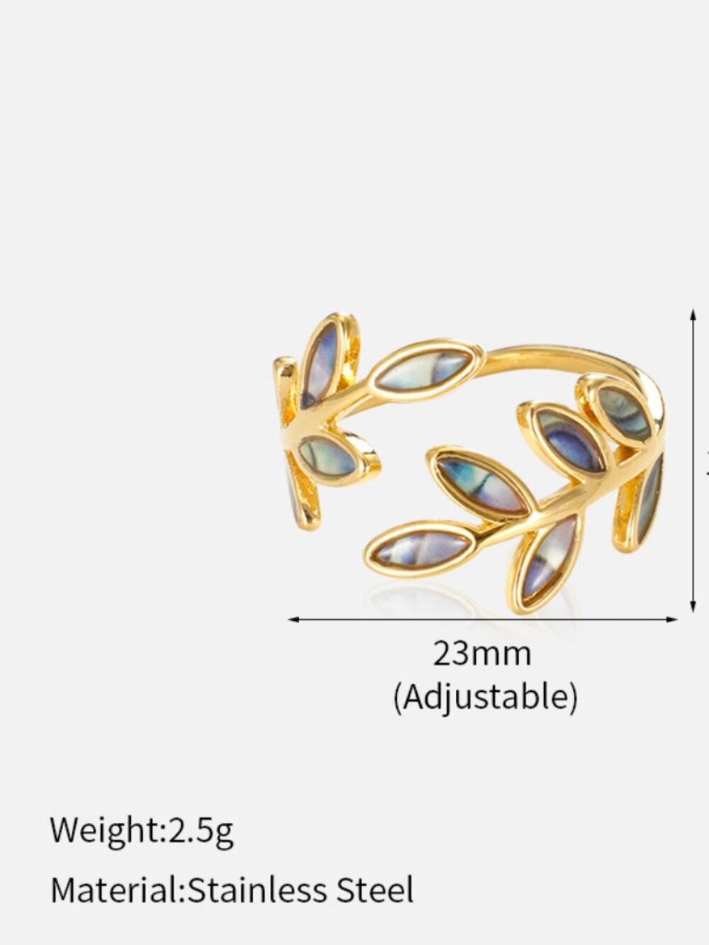 Elegant Leaves Ring - Picture 7 of 10